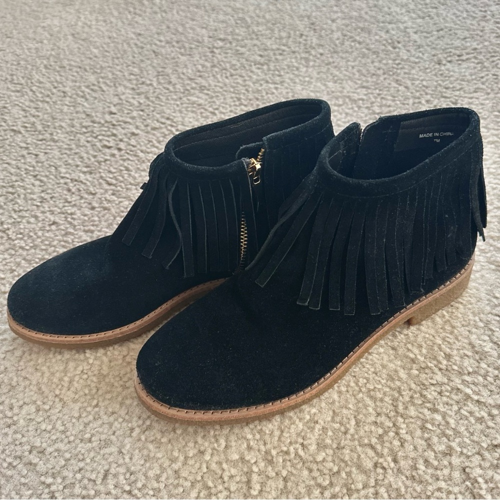 SALE!! Kate Spade New York Suede Fringe Trim Chelsea Boots Women’s 7 US 7